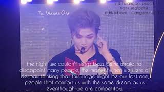 [ENGSUB] Kang Daniel's Letter To Wanna One (Wanna One Premier Fan-Con in Busan Day 2)