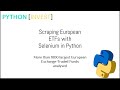 Scraping Exchange-Traded Funds (ETFs) information with Selenium in Python