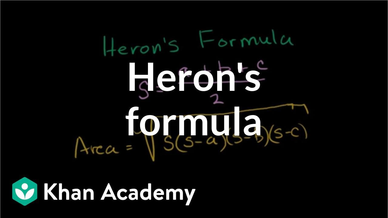 ⁣Heron's formula | Perimeter, area, and volume | Geometry | Khan Academy