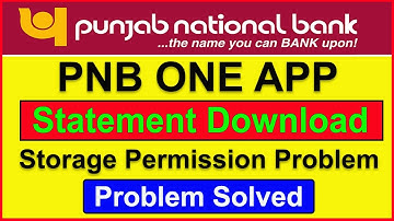PNB One Statement Download Storage Permission Problem | pnb one storage permission problem