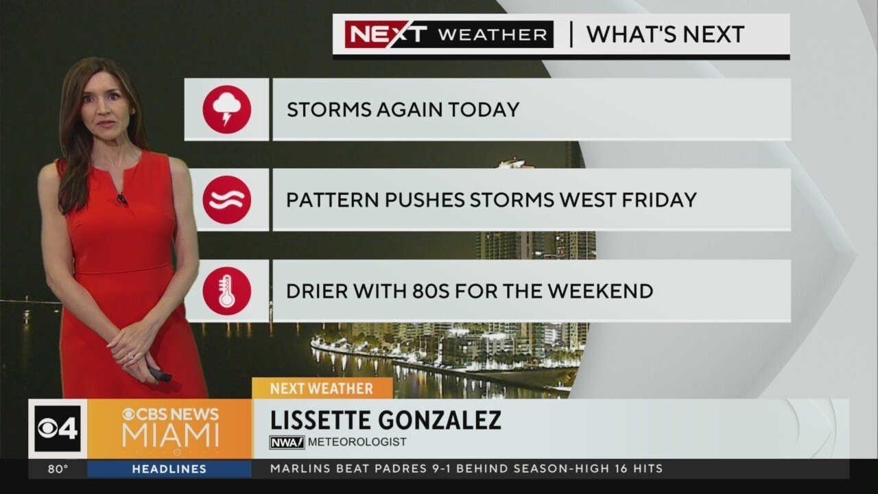 South Florida welcomes another round of showers and storms - YouTube