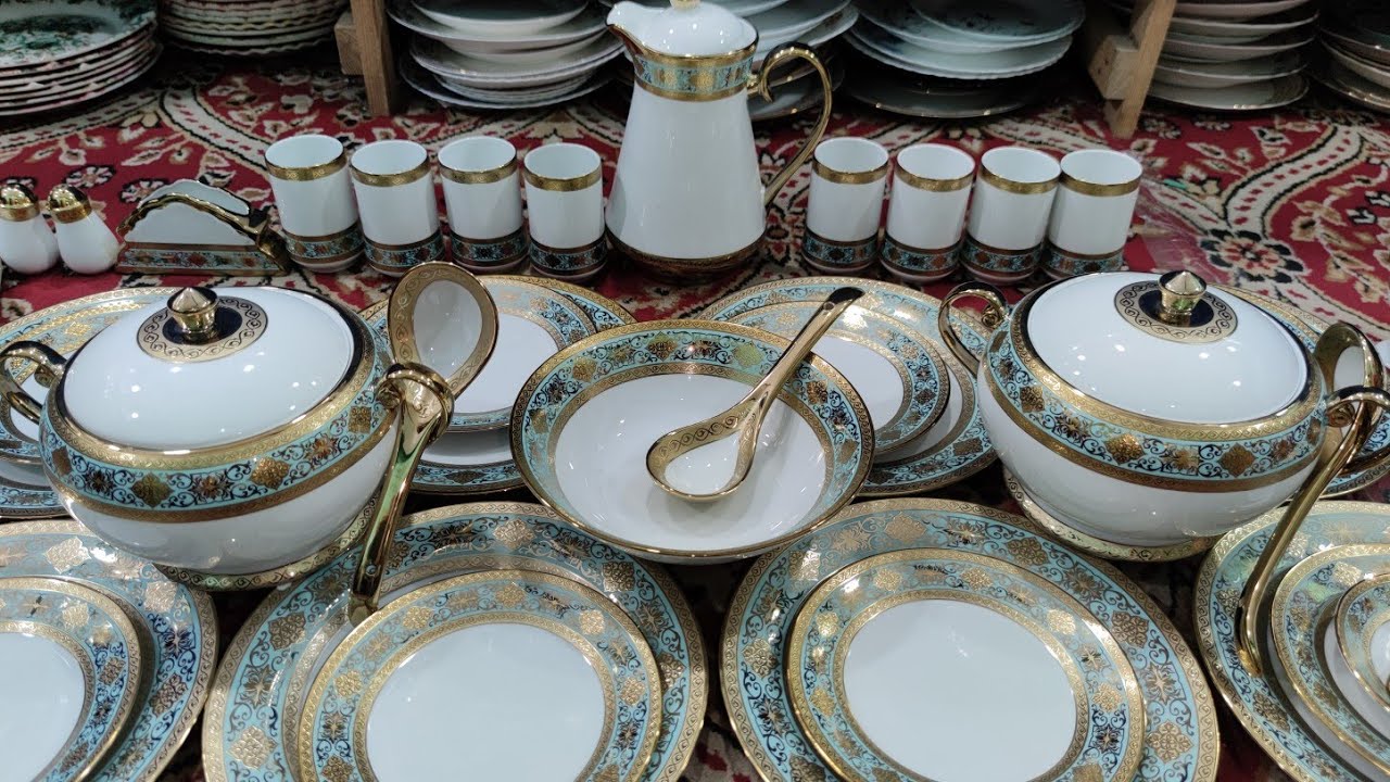 Dinner set Golden 109pc pista colour Neha Samreen Bangalore.9247237761