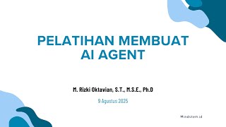 Pelatihan Membuat AI Agent Dengan Python