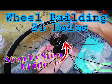 How To Lace A 24 Hole Wheel / Step By Step Wheel Building / Paano bumuo ng 24 Hole Na Wheelset