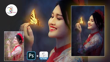 Create Portrait Photo Glowing Butterfly Effect +Action| Photoshop Tutorial