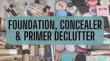 Makeup Collection Series Pt. 3 l Primer, Foundation, Concealer & Setting Powder Declutter 🗑♻️