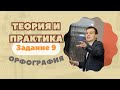 ОРФОГРАФИЯ | Задание №9: Теория и практика