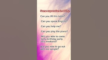 Expressing Ability in English