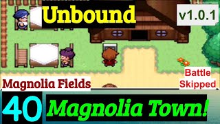 Pokemon Unbound Part 40 Exploring Magnolia Town & Fields | GBA Rom Hack