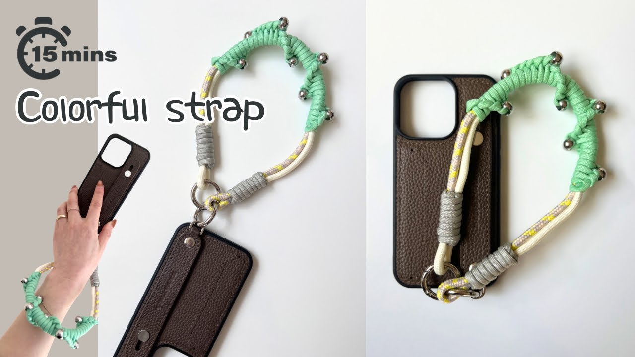 Complete in 15 minutes! Colorful metal bead strap | Paracord DIY