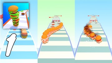 Burger Stack Runner 3D Gameplay Walkthrough #1 (Android, IOS)