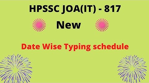 HPSSC JOA(IT)-817 Date wise Typing Test Schedule.