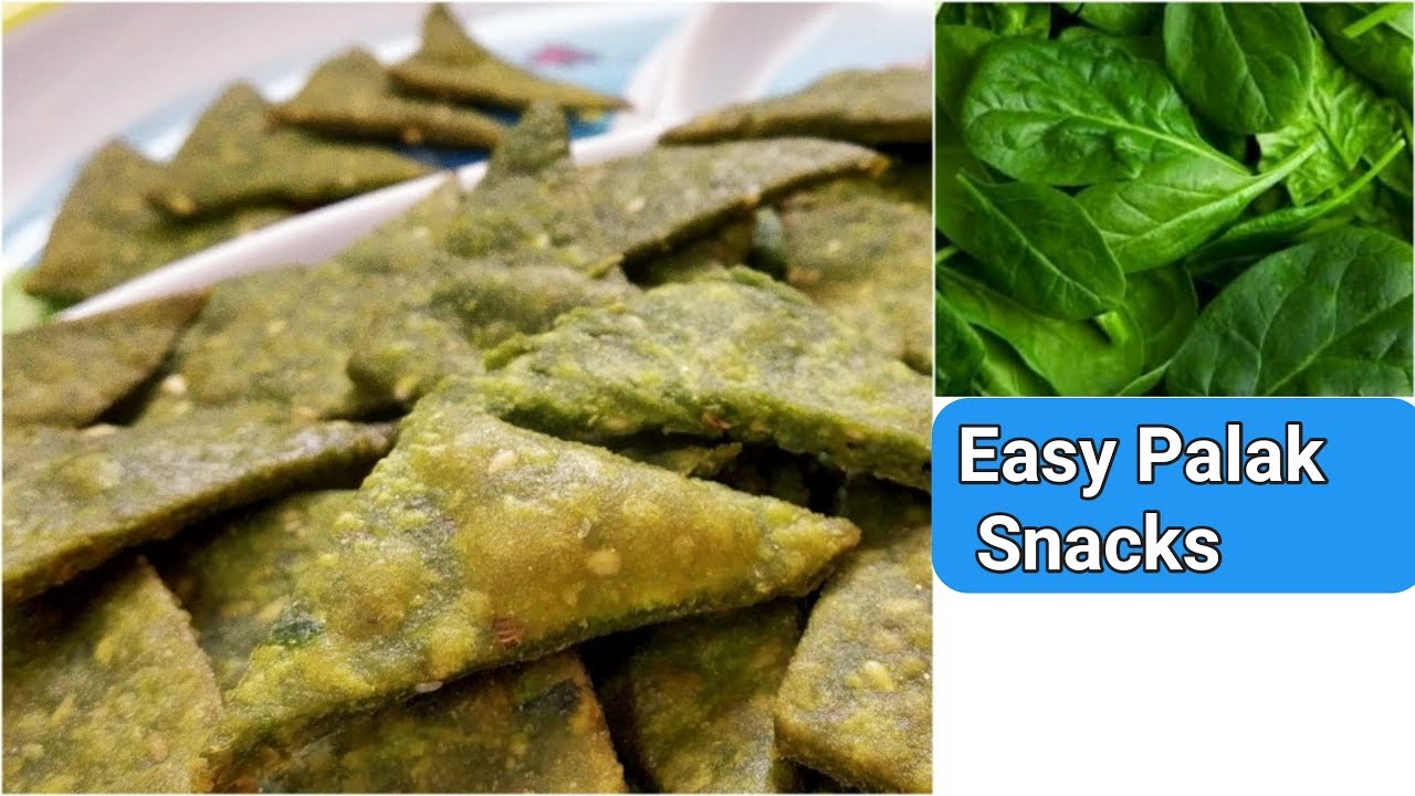Easy palak snack recipe Wheat flour & palak snacks recipe spinach