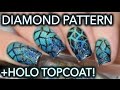 Turquoise diamond gradients - and holo top coat!