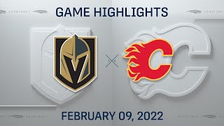 NHL Highlights | Golden Knights vs. Flames - Feb. 9, 2022