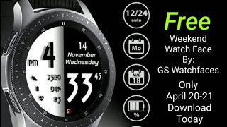 Samsung Galaxy Watch/Gear S3 (FREE) Digital Watch Face (GS Black &White) screenshot 3