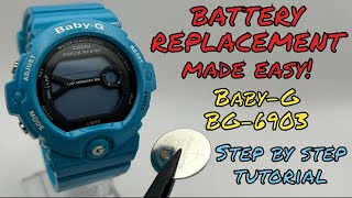 Replacing Baby G BG-6903 Battery MADE EASY! Step By Step Tutorial (3408 Module)