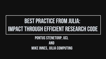 Best practice from Julia: Impact through efficient research code