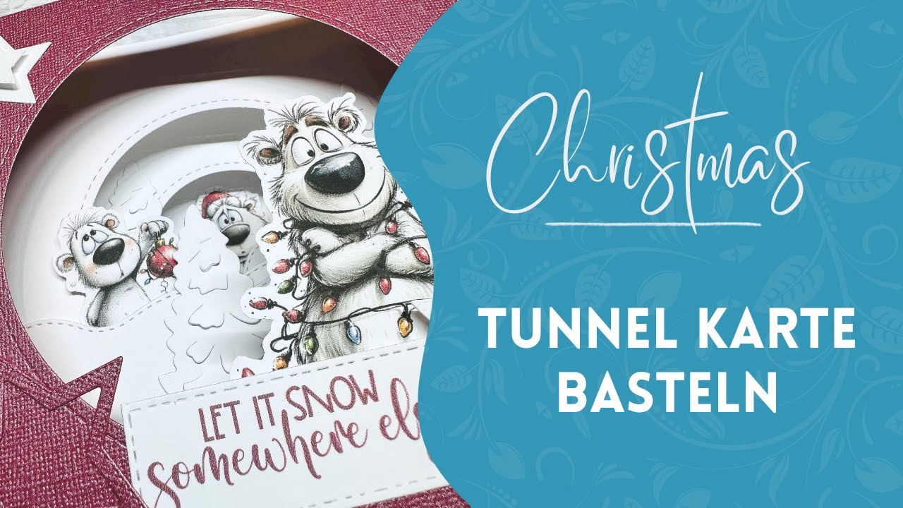 Tunnelkarte mit Stanzen basteln ✨🎄 – Mit süßen Digistamps dekoriert!
