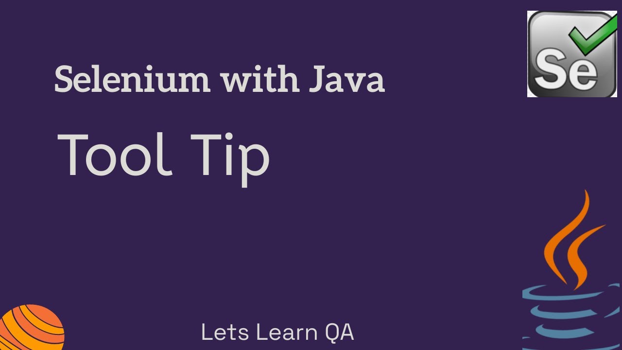 Selenium WebDriver Java | How to handle Tool Tip - YouTube