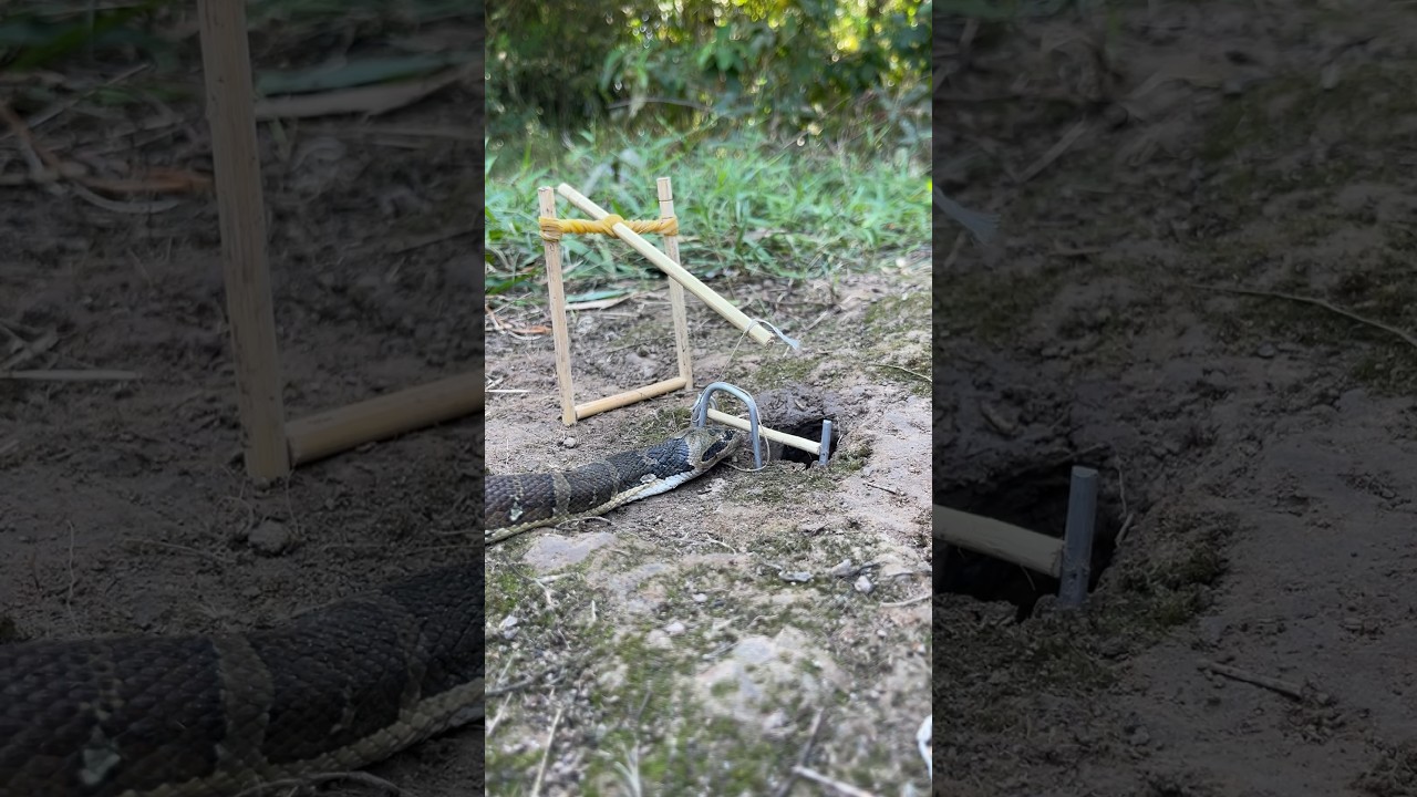 DIY Snake Trap using Bamboo tools 