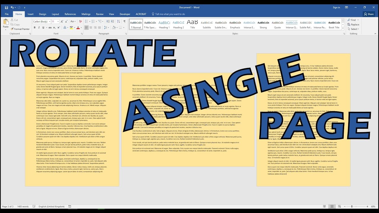 how to rotate a picture in word