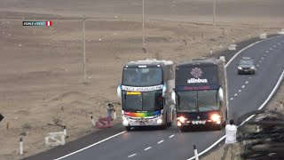 ASÍ CORREN LOS BUSES EN LA CARRETERA PANAMERICANA  EN PERÚ Variante de pasamayo CHANCAY HUARAL