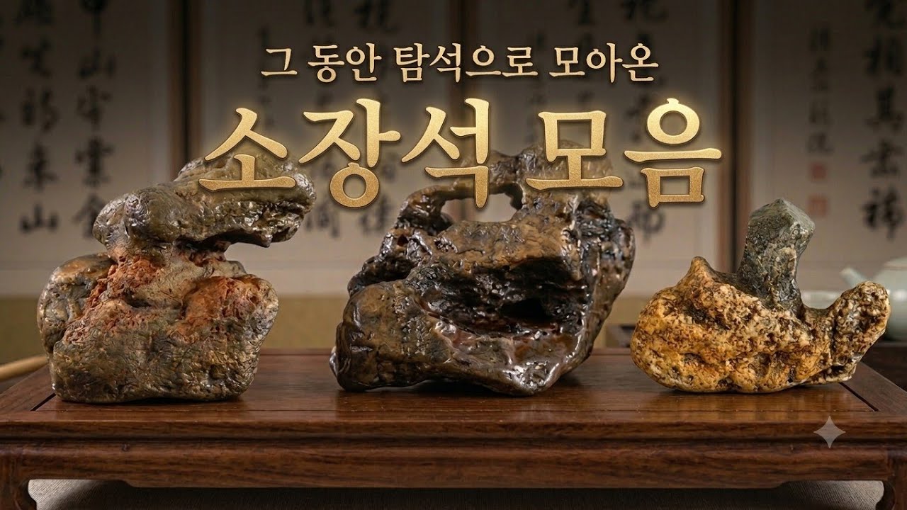 [수석 감상] 수석길잡이 소장석 모음. 탐석으로 모은 수석들 소개 #수석 #수석경매 #탐석 - YouTube