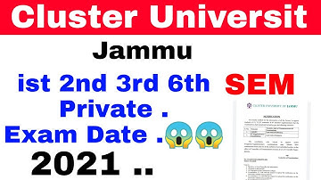 Ist 3rd  5th and 6th sem exam date  out ..😱😱 Cluster University of Jammu