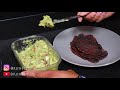 Jerk steak and guac snack