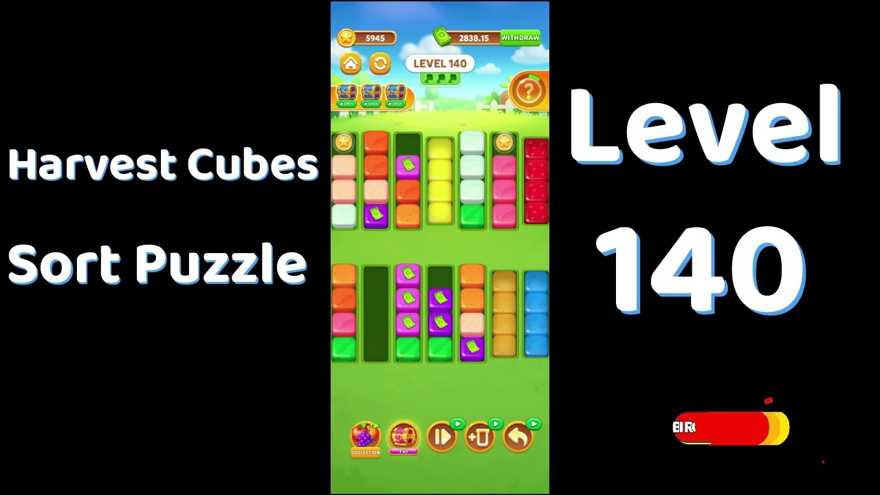 Harvest Cubes Sort Puzzle Level 140 Walkthrough 🌽🧠 | Relaxing Sort Game | Go Answer