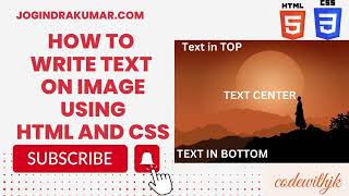 How to write text on image using HTML and CSS #html #css #image