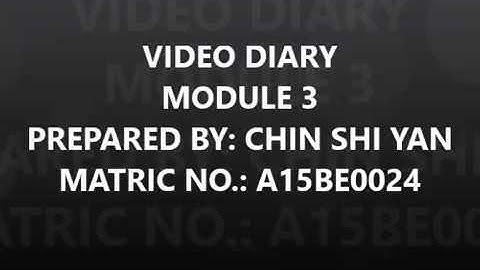 VIDEO DIARY MODULE 3