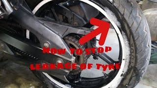 Tubeless tyre Side leakage problem how to solve all bikes and scooty #rajesh