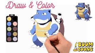 BLASTOISE from POKEMON Learn to Draw Color BLASTOISE Fun Kids Sketch
