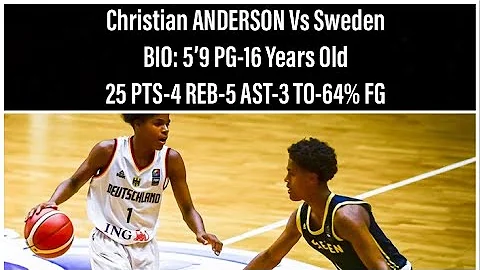 Christian Anderson Vs Sweden FIBA U16 European Cha...