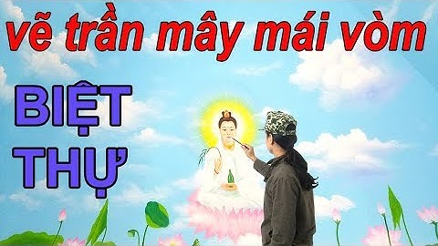 Vẽ trần mây 3d mái vòm biệt thự, thi công vẽ tranh tường trần mây liên hệ: 0969 033 288