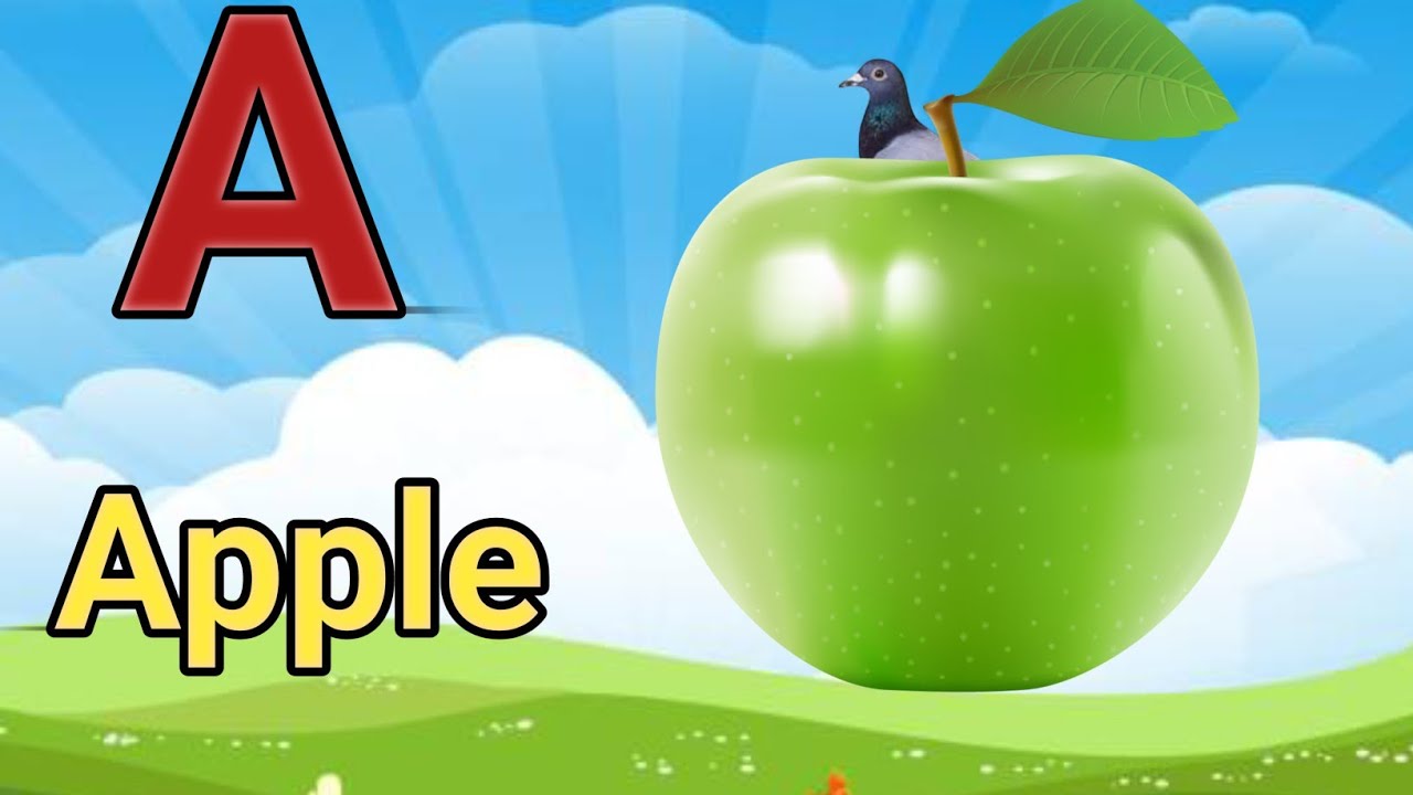 A for apple phonics song 2 with Two words A for apple abc alphabet song with sound for children