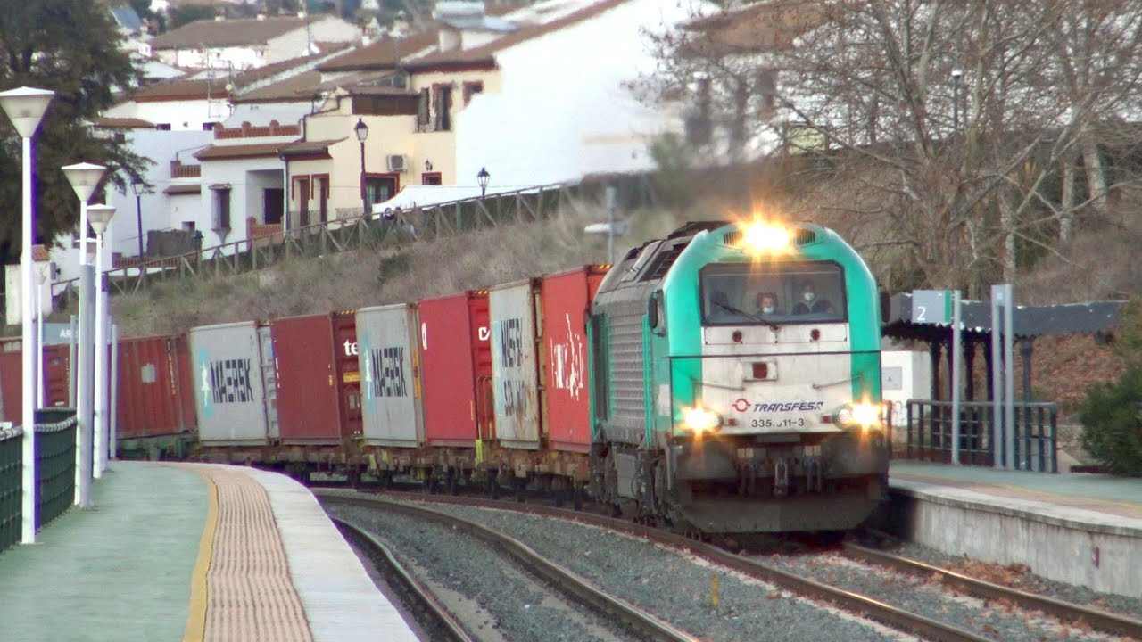 Trenes por la Serranía de Ronda. Mercancías Puerto de Algeciras - Corredor Mediterráneo. Renfe