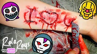 ВЫРЕЗАЛА НА РУКЕ ПРИЗНАНИЕ В ЛЮБВИ /грим/  I 💔 U /sfx tutorial /fake cut prank /Rola Roys