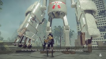 Defeat Father Servo Red and White Belt | Robo Dojo - NieR Automata