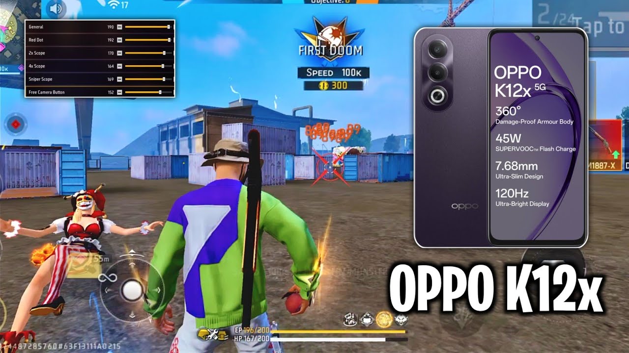 Oppo K12x Free Fire Sensitivity Settings ⚙️| Oppo K12x Free fire Headshot Setting 