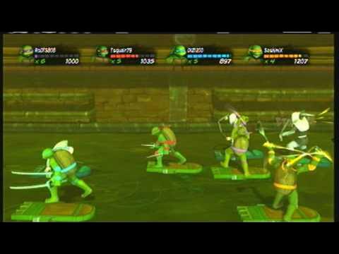 TMNT Turtles in Time RS Xbox 360 4 Player Co-op Stage 01 Big Apple, 3AM 