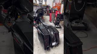Mini bagger in the making #minibike #harleydavidson #bagger #shop