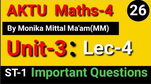 Lec-4/Unit-3 | Statistical Techniques-I Important Questions