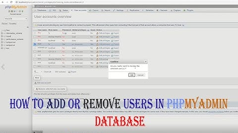 How To Add or Remove Users in PhpMyAdmin Database
