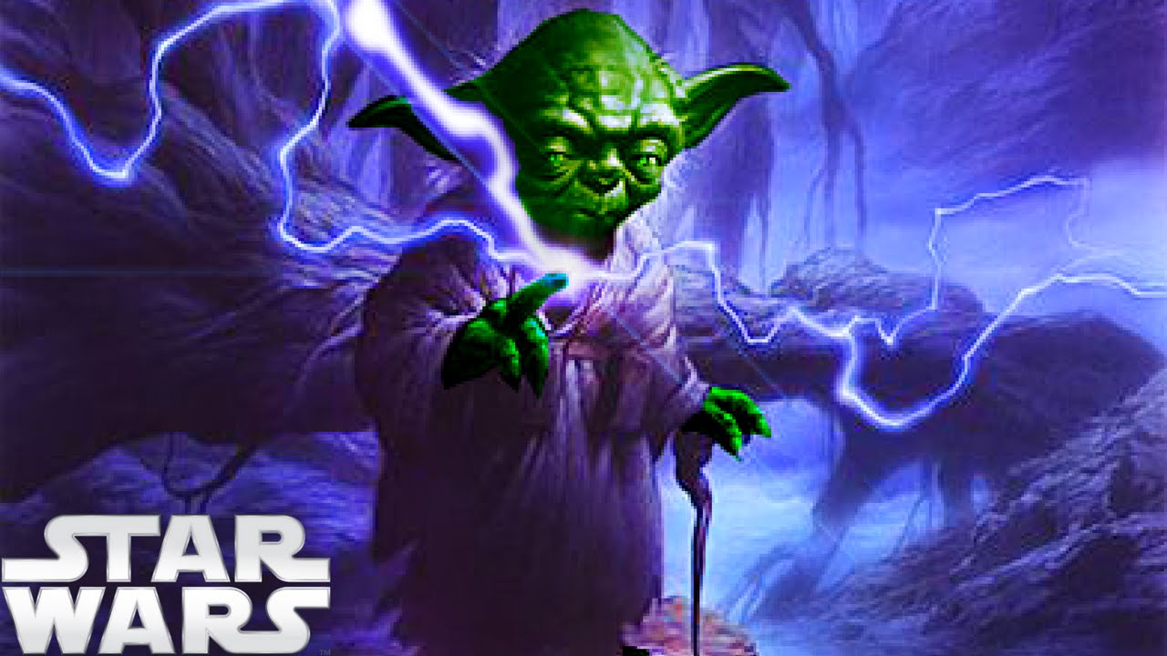 How does Yoda stop Force lightning?