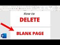 How to DELETE that Unwanted BLANK PAGE at the End of a Word Document (5 ways)