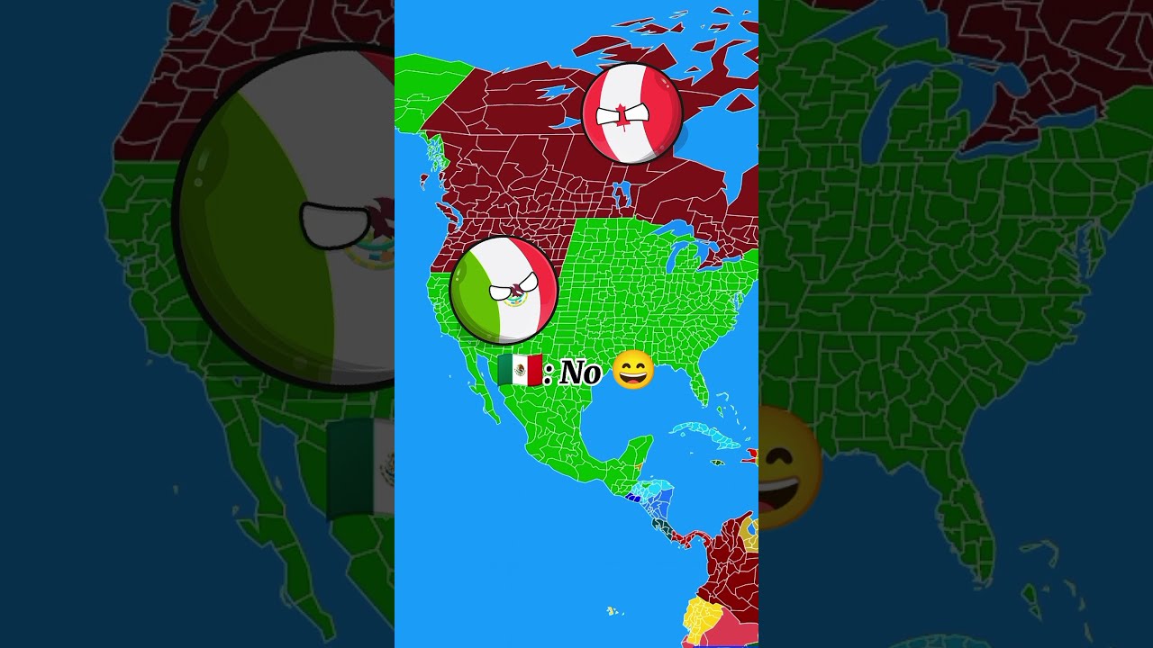 Mexico Vs USA Canada Pt2 Countryballs Geography Viralshorts