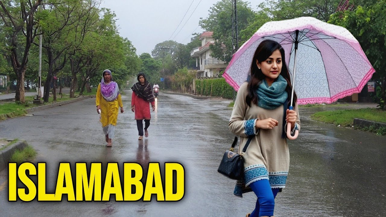 Islamabad F-10 Rainy Walk 🌧️ | Daily Life Pakistan 4K Silent Walking Tour 2025